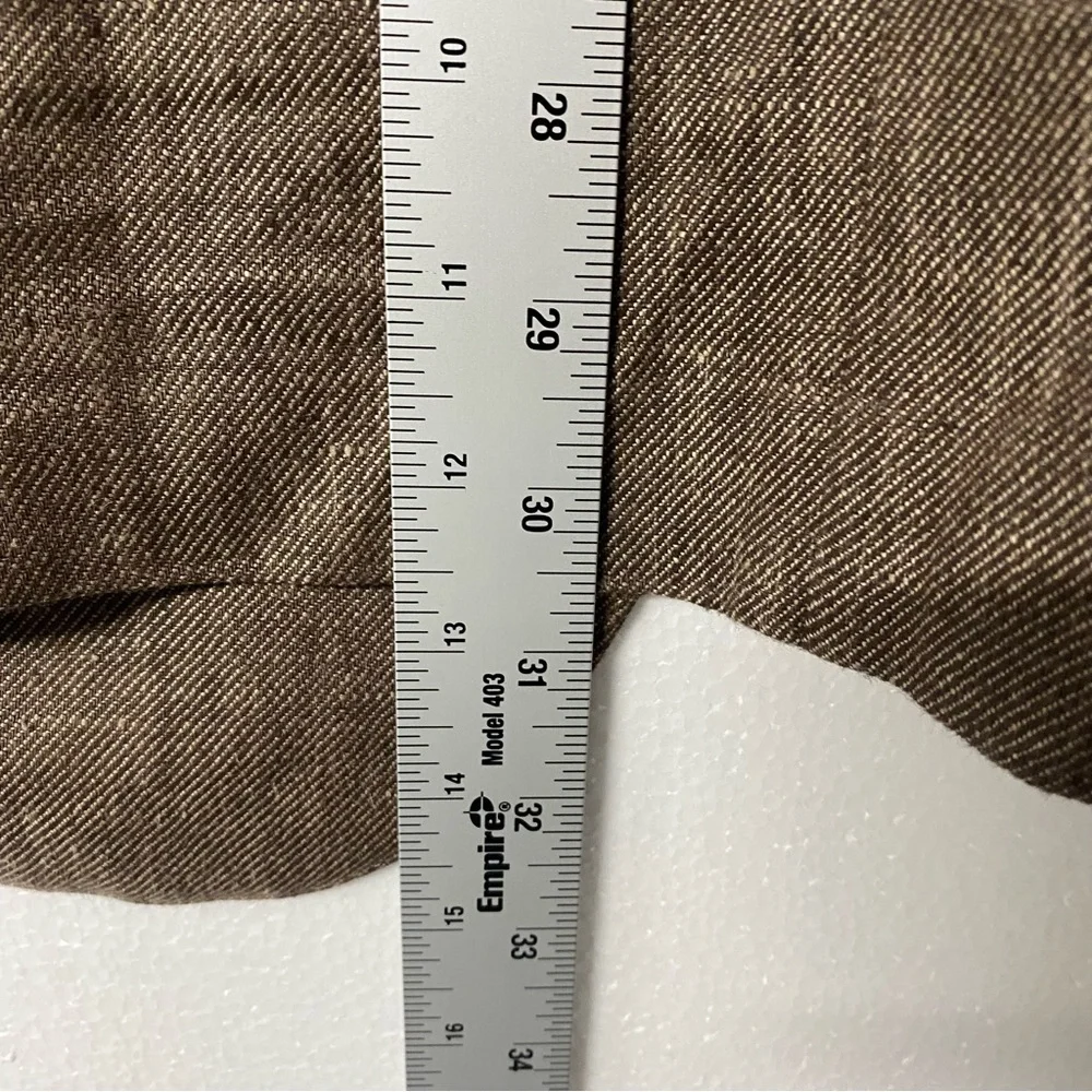 Talbots For Men Blazer Sport Jacket L Brown 100% Linen 3 Button Business Casual